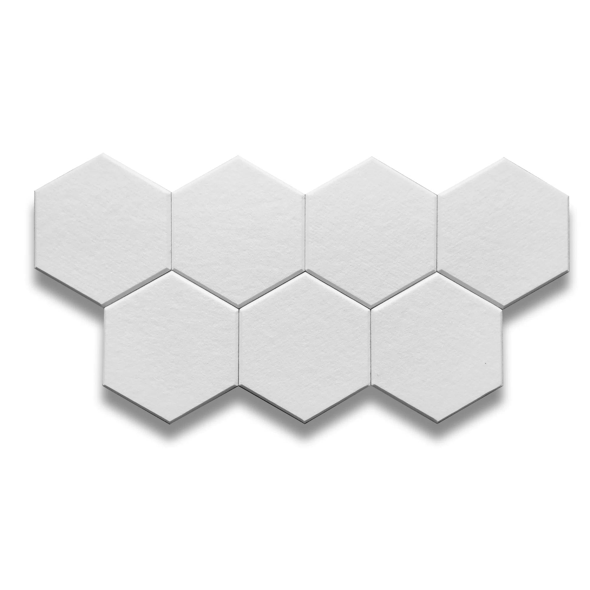 Close-up view of HEXA 3D Felt PET Wall Panels Sample - White  | DecorMania UK